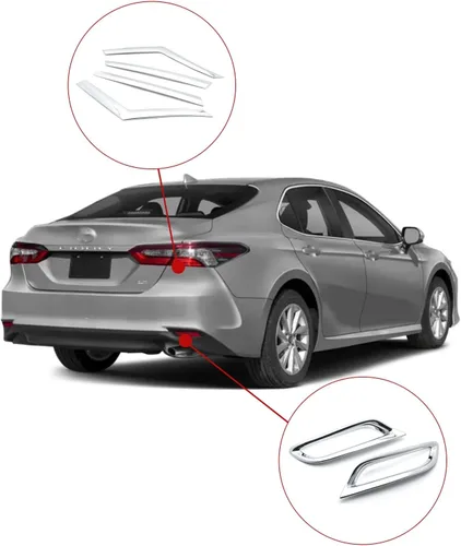 Miniatura 2 de Xotic Tech - Kit combinado de luces antiniebla y luz trasera para parabrisas, marco de bisel de párpado, cromado, compatible con Toyota Camry
