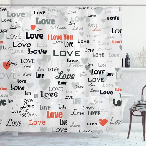 Miniatura 120 de set de cortina para baño decorativa de tela de poliéster con ganchos