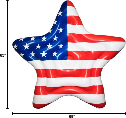 Miniatura 9 de Swimline Balsa inflable Americana Star Island para piscina 65 "x 69" Isla de Estados Unidos (Estrella)