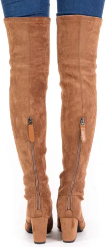 Miniatura 7 de N.N.G Botas por encima de la rodilla para mujer hasta el muslo de gamuza Bloque de invierno bajo por encima de plano largo OTK Comfort Punta