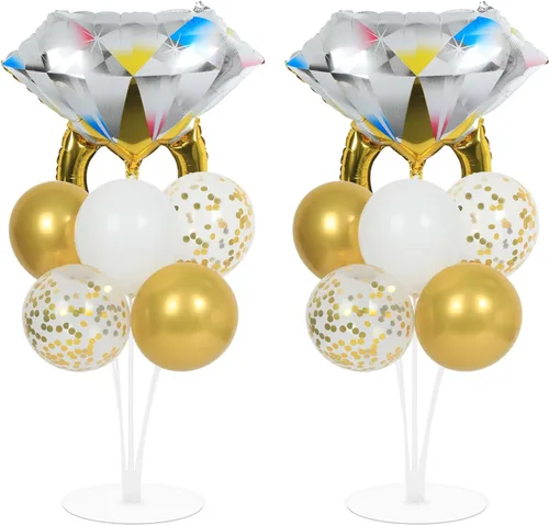 Miniatura 42 de Kit de soporte para globos de fiesta de fútbol 2 juegos con 2 globos de rugby de aluminio tipo bola, centro de mesa temático de fútbol para mesas