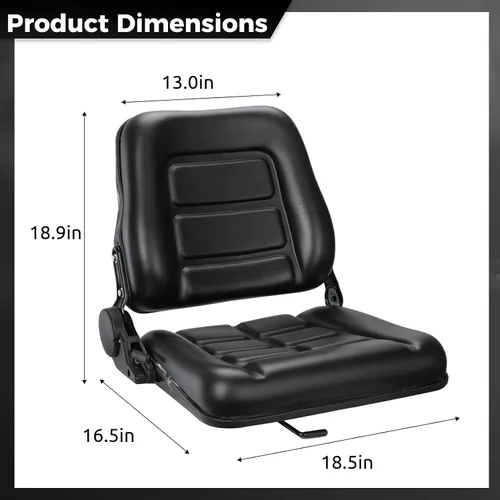 Miniatura 6 de yeesport Asiento de Montacargas Asiento Universal de Tractor, Asiento Plegable de Montacargas con Respaldo de Ángulo Ajustable, Cómodo Asiento