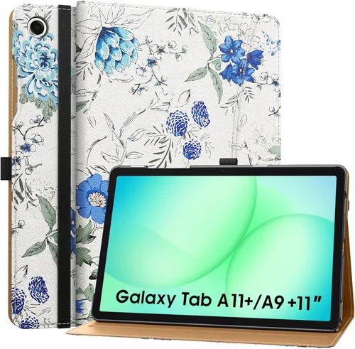 Miniatura 22 de MoKo Funda para Samsung Galaxy Tab A11+/ A11 Plus/ A9+/ A9 Plus de 11 pulgadas 2026/2024, piel sintética multiángulo con correa de mano, bolsillo