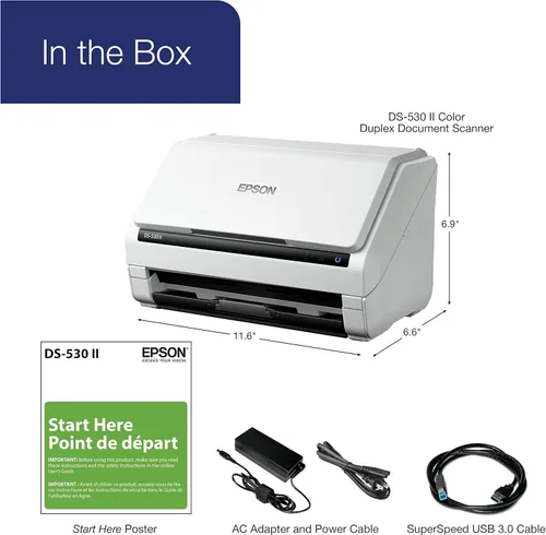 Miniatura 6 de Epson DS-530 II Escáner de documentos dúplex a color para PC y Mac con alimentación de hojas, alimentador automático de documentos (ADF)