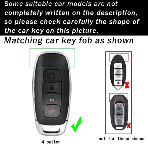 Miniatura 2 de ontto Funda para llavero de 4 botones con llavero compatible con Nissan 2023 X-Trial Kicks Rouge Pathfinder, funda inteligente para llave remota