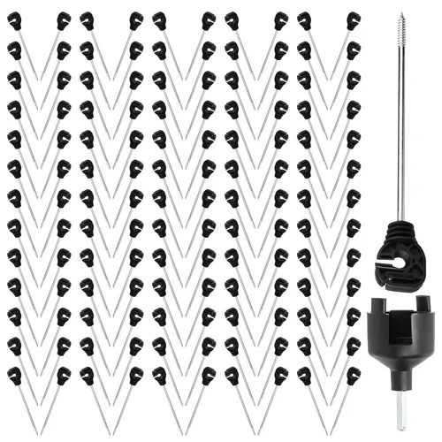 Miniatura 7 de Esgrima eléctrica Premium Stand Off/brazo largo Aislador multiusos para Polywire/Polytape/Cuerda/Alambre PK10