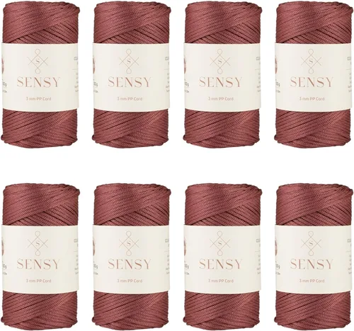 Miniatura 38 de Sensy - Cuerda de poliéster prémium de 0.118 pulgadas (0.118 in), 131 yardas, 100% polipropileno, cordón de macramé, cuerda de ganchillo de 0.118