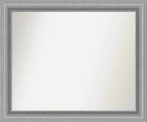 Miniatura 362 de Amanti Art Espejo de baño plateado para sobre fregadero, 26 x 26 pulgadas, espejo cuadrado de níquel pulido, marco de madera tradicional mediano, se