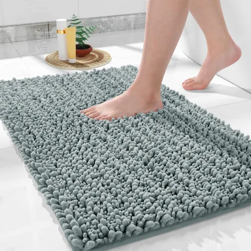 Miniatura 37 de Yimobra Alfombras de Baño Antideslizantes Lavables - Alfombra de Baño de Chenilla Ultra Suave Absorbente, Alfombra Peluda de Secado Rápido para Negro