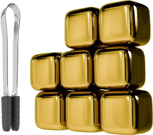 Miniatura 12 de ShanSon Enfriadores de vino, cubos de hielo de metal, 6 unidades, piedras de whisky de acero inoxidable, reutilizables, piedras de whisky