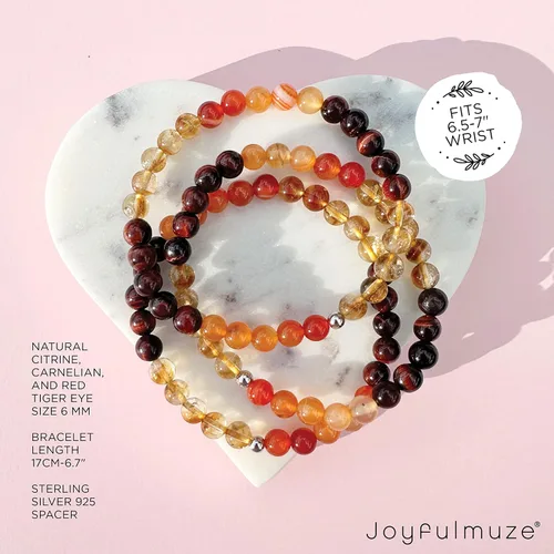 Miniatura 6 de Pulsera con cuentas de gemas naturales, ojo de tigre, hematita, ágata negra, granito, sándalo, piedra de lava, joyería elástica hecha a mano