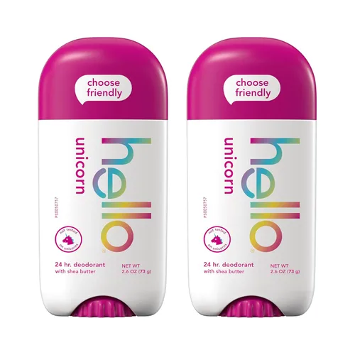 Miniatura 9 de hello Unicorn Desodorante libre de aluminio para mujeres, niñas, seguro para niños, dermatológicamente probado, fragancia natural, paquete de 2