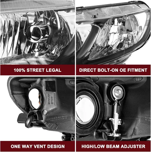 Miniatura 5 de JSBOYAT Conjunto de Faros Delanteros Par de Repuesto para Honda Civic Sedan 2006-2011 de 4 Puertas Faro Halógeno con Bombillas Carcasa Negra