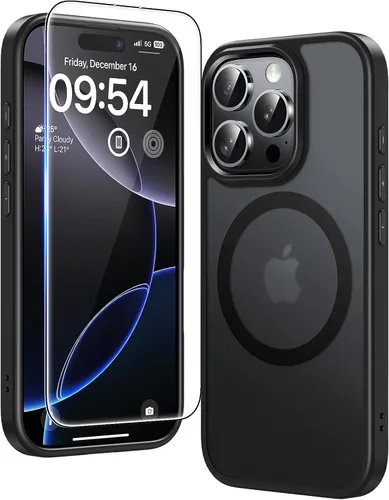 Miniatura 107 de TAURI Funda magnética 2 en 1 transparente para iPhone 14 Pro, compatible con Magsafe [no amarillenta] con protector de pantalla, protección de grado