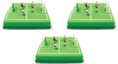 PME Juego de 9 adornos de fútbol para tartas y cupcakes, estándar, multicolor (paquete de 3)