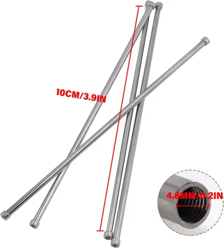 Miniatura 2 de 4 PIEZAS Tubos Roscados Huecos de Acero Inoxidable Tubo Capilar de 4 Pulgadas Varillas Roscadas Interiores Espárragos Tubería Redonda Metal