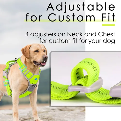 Miniatura 5 de ThinkPet Arnés deportivo transpirable, antitirones para perro, con asa, arnés reflectante y ajustable para perros medianos o grandes, clip trasero