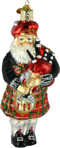 Old World Christmas Adornos: Surtido de adornos de cristal soplado para árbol de Navidad, Santa de las Tierras Altas de 12.7 centímetros