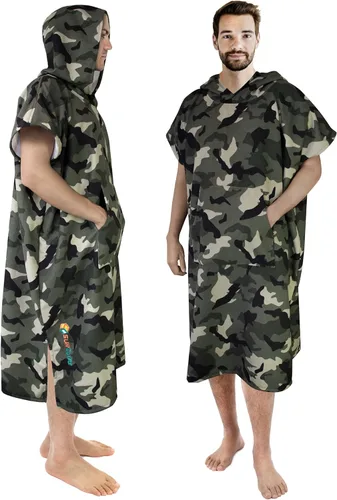 Miniatura 12 de SUN CUBE Poncho de surf cambiador con capucha Toalla de microfibra absorbente de secado rápido con bolsillo para surfear, hombres y mujeres