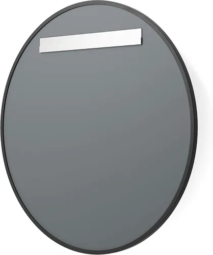 Miniatura 5 de Better Bevel - Espejo con marco de goma negra de 18 x 18 pulgadas, espejo redondo para pared de baño