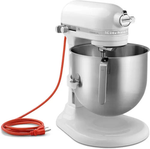 KitchenAid NSF Certificado Serie Comercial 8-Qt Soporte Mezclador con Elevación de Tazón - KSM8990 Blanco