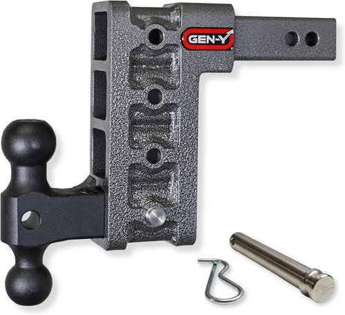GEN-Y GH-514 MEGA-Duty - Enganche de caída ajustable de 7.5 pulgadas con doble bola GH-051 para receptor de 2 pulgadas, capacidad de remolque de