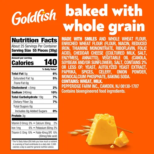Miniatura 2 de Goldfish Galletas de queso cheddar, horneadas con grano entero, caja de 27.3 onzas