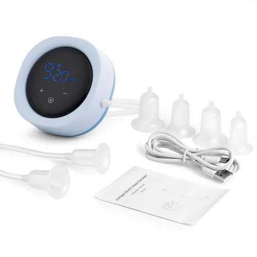 Miniatura 5 de Corrector de pezones eléctrico para pezones planos o invertidos, bomba de pezón portátil, extractor de pezones invertido, 6 cubiertas correctoras