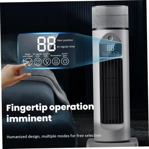 Miniatura 3 de Ventilador de torre de refrigeración por aire 2 en 1 6 velocidades de viento Torre con humidificación Oscilante de 120 ° Temporizador 6H Pantalla
