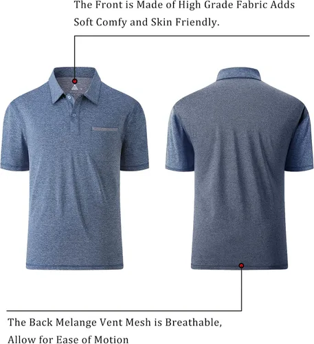 Miniatura 81 de V VALANCH Polo de golf de manga corta para hombre, estilo casual, con cuello que absorbe la humedad