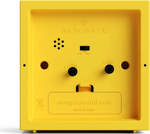 Miniatura 6 de NEWGATE® Reloj despertador en forma de cubo Alarma retro en forma de cubo Amarillo cítrico Ideal para mesita de noche, escritorio, estante