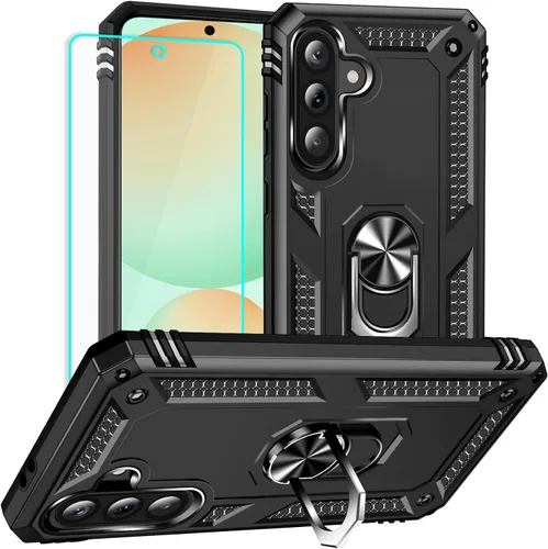 Miniatura 26 de Yiakeng Funda para Samsung A52, Galaxy A52 con protector de pantalla HD, fundas protectoras de grado militar con anillo para Samsung Galaxy A52 5G