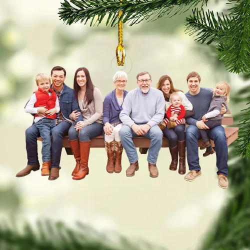 Miniatura 24 de IZI POD - Adorno familiar 2025, recuerdo de Navidad personalizado, decoración de madera o acrílico 2D personalizada para el hogar y el automóvil