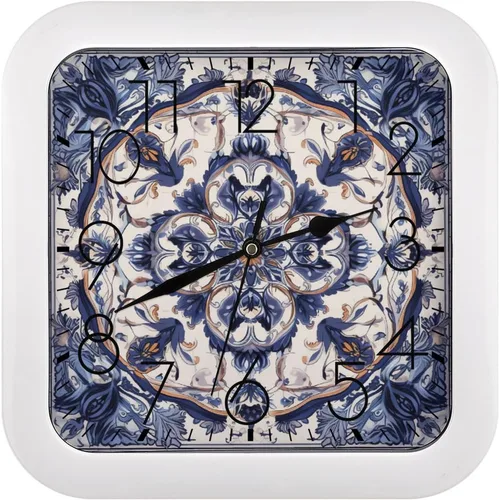 Miniatura 15 de 10" Square Modern Wall Clock,Animal Patterns Print Kitchen Clocks Wall Battery Operated,Silent Non Ticking Unique Funny Cute Wall Clock for Living