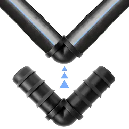 Miniatura 3 de 20 conectores de manguera de riego por goteo, codo negro, aplicables a manguera de 1/2 pulgada (0.630 in), con conector de púa