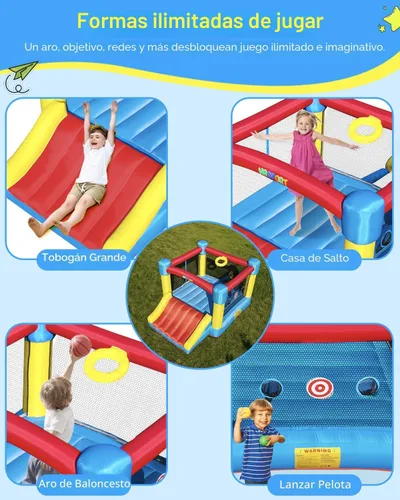 Miniatura 5 de Casa inflable para saltar para niños de 3 a 8 años - Zona de salto más grande de 2.01m x 2.56m, castillo inflable para saltar para niños grandes