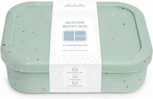 Miniatura 13 de Ullabelle Caja Bento para niños, 3 compartimentos, lonchera a prueba de fugas para bebé, contenedor de aperitivos sin BPA, lonchera dividida
