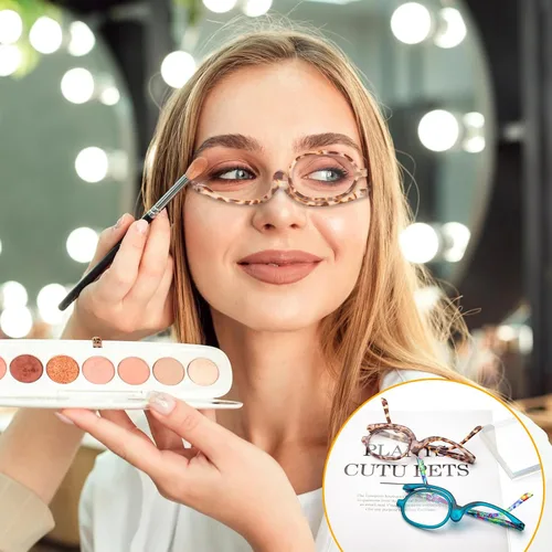Miniatura 2 de JO 2 paquetes de lentes de lectura para maquillaje, lectores magnificadores para mujeres con bisagra de resorte, lectores cosméticos de un ojo