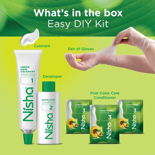 Miniatura 5 de Nisha Crème - Tinte permanente para el cabello, color marrón natural (paquete de 2)