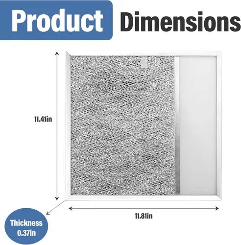 BP57 - Filtro de campana extractora con lente de luz para filtro de grasa de escape de cocina Broan-NuTone, filtro de aire de ventilación de campana
