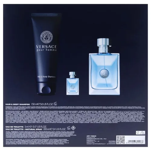 Miniatura 7 de Versace Pour Homme by Versace - Juego de regalo de 3 piezas de 3.4 onzas EDT en aerosol, 0.17 onzas EDT Spray (Mini), gel de baño y ducha de 5 onzas