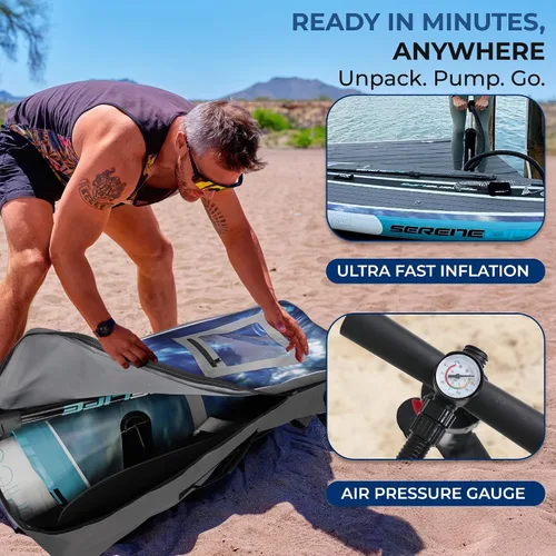 Miniatura 6 de SereneLife 10’6” Inflatable Stand Up Paddle Board with Premium SUP Accessories - 32” Wide Stable Design with Non-Slip EVA Deck Pad, for Youth and