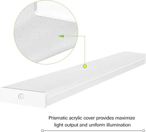 Miniatura 6 de hykolity Paquete de 4 luces LED envolventes de 40 W y 4 pies para garaje, [2 lámparas equivalentes fluorescentes de 32 W] 4400 lm 4000 K, lámpara