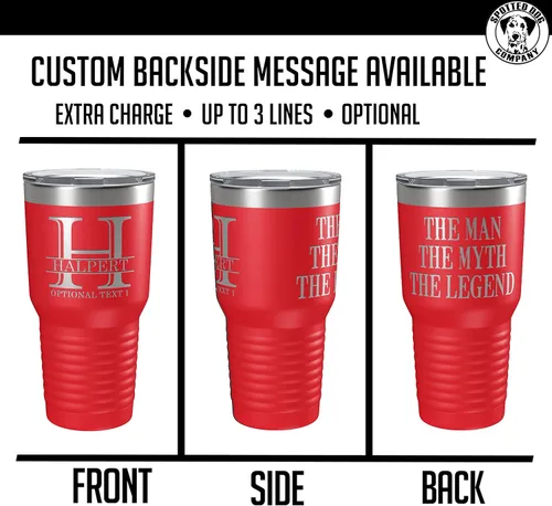 Miniatura 5 de Vaso personalizado de acero inoxidable aislado con tapa de 30 onzas (17 colores) con recubrimiento en polvo, grabado personalizado, idea de regalo
