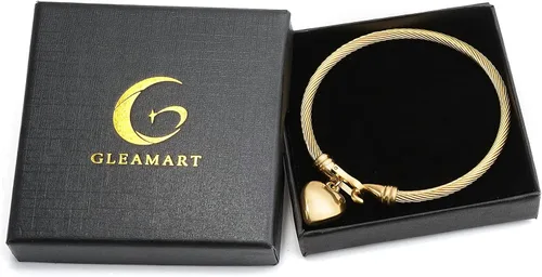 Miniatura 6 de Gleamart Pulsera de cable para mujer de acero inoxidable trenzado con cierre de gancho