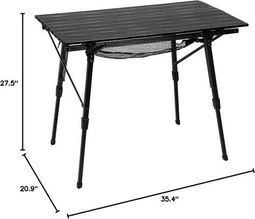 Miniatura 3 de PORTAL Mesa de camping plegable portátil con patas ajustables, mesa plegable de aluminio mesa enrollable con bolsa de transporte para exteriores