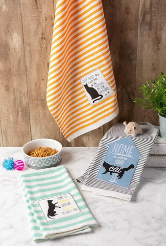 Miniatura 3 de DII Everyday Pets Kitchen Collection - Juego de toallas absorbentes de cocina, 18 x 28 pulgadas, Cat's Meow, 3 unidades Miau de gato