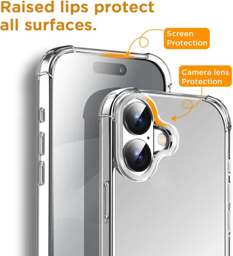 Miniatura 249 de AICase Funda protectora para iPhone 16 compatible con iPhone 16, delgada, ligera, transparente [no amarillenta] Diseño vibrante
