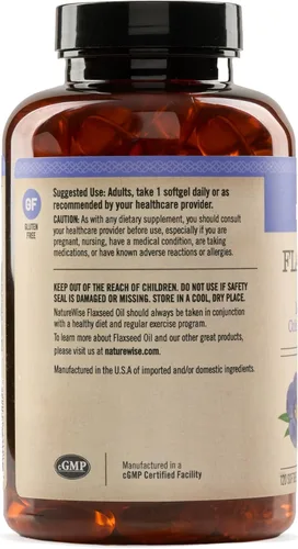 Miniatura 10 de NatureWise Aceite de linaza de 1000 mg, Omega 3 sin pescado con 580 mg de ALA, suplemento Omega 3 6 9 a base de plantas, orgánico, prensado en frío