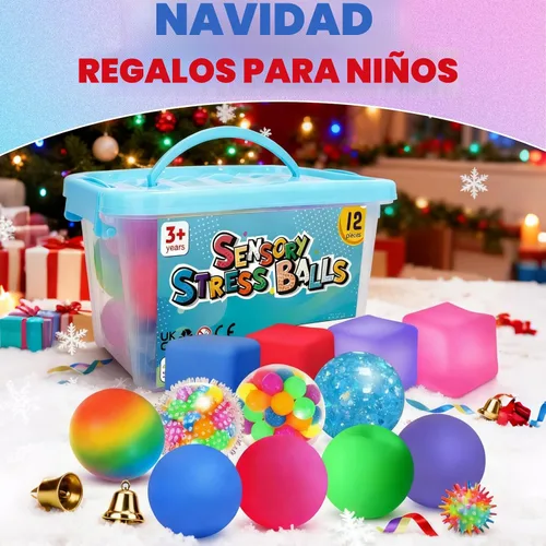 Miniatura 4 de Pelotas de Estrés y Juguetes Sensoriales Fidget: Juego de 12 Bolas Esponjosas de Estrés para Niños de 3 a 12 años - Bola Sensorial de Terapia